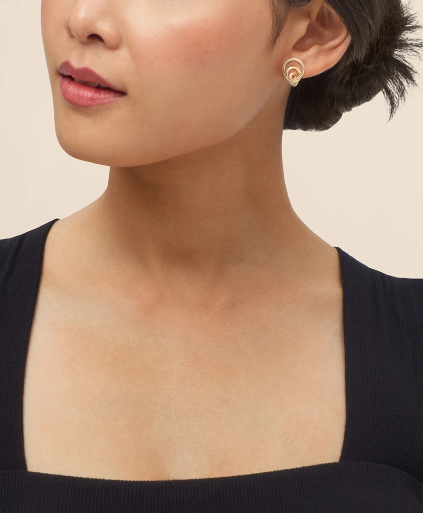 14k Gold Triple Hoop Earrings, image 2