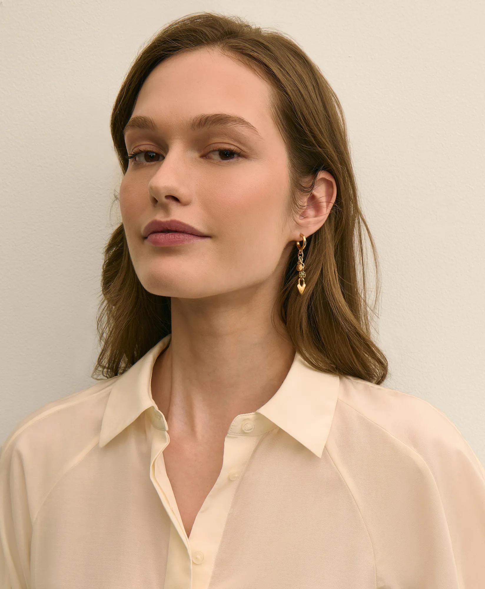 Loni Paul Labradorite Charm Earrings in 14K Plated Gold, image 2