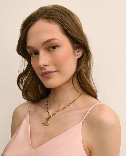 Loni Paul Cubic Zirconia & Moonstone Necklace in 14K Plated Gold