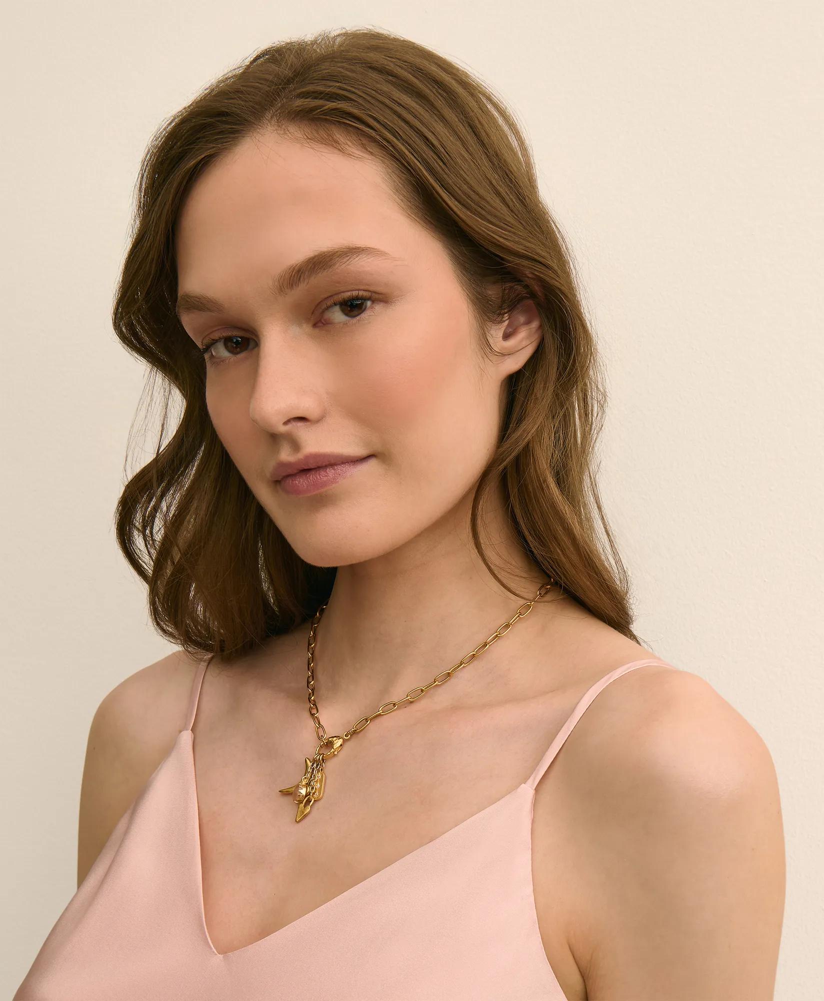 Loni Paul Cubic Zirconia & Moonstone Necklace in 14K Plated Gold, image 2