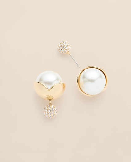 Faux-Pearl Ball Stud Earrings, image 1