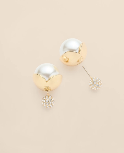 Faux-Pearl Ball Stud Earrings, image 4