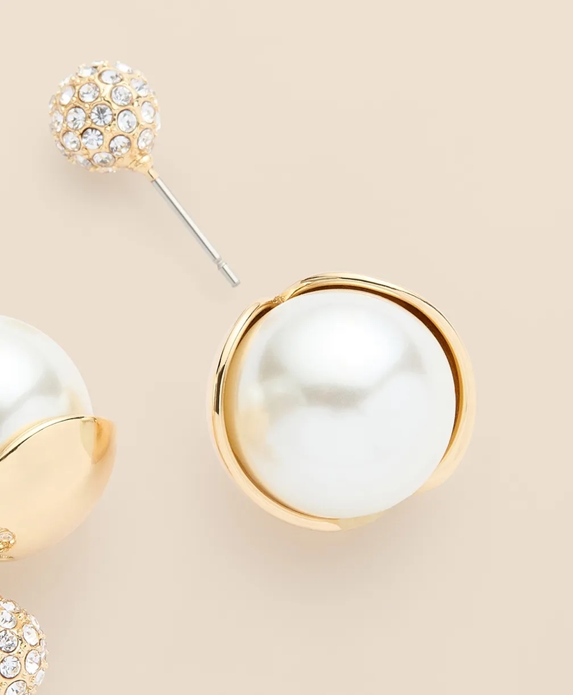 Faux-Pearl Ball Stud Earrings, image 5