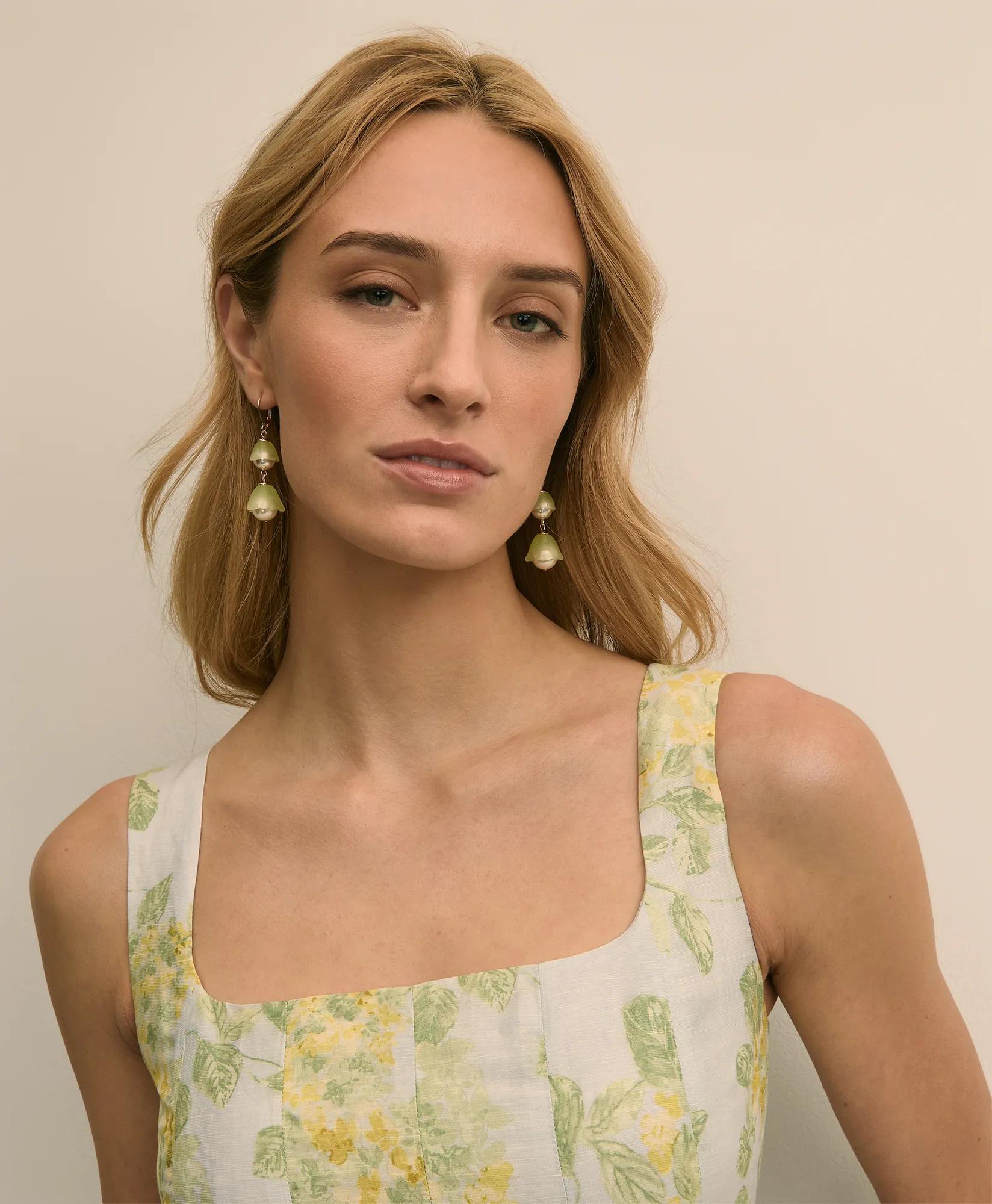 Faux Pearl Drop Earrings, image 1