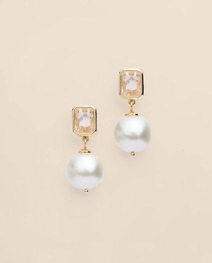 Faux Pearl Drop Earrings, image 1