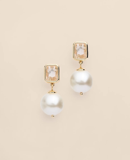Faux Pearl Drop Earrings, image 1