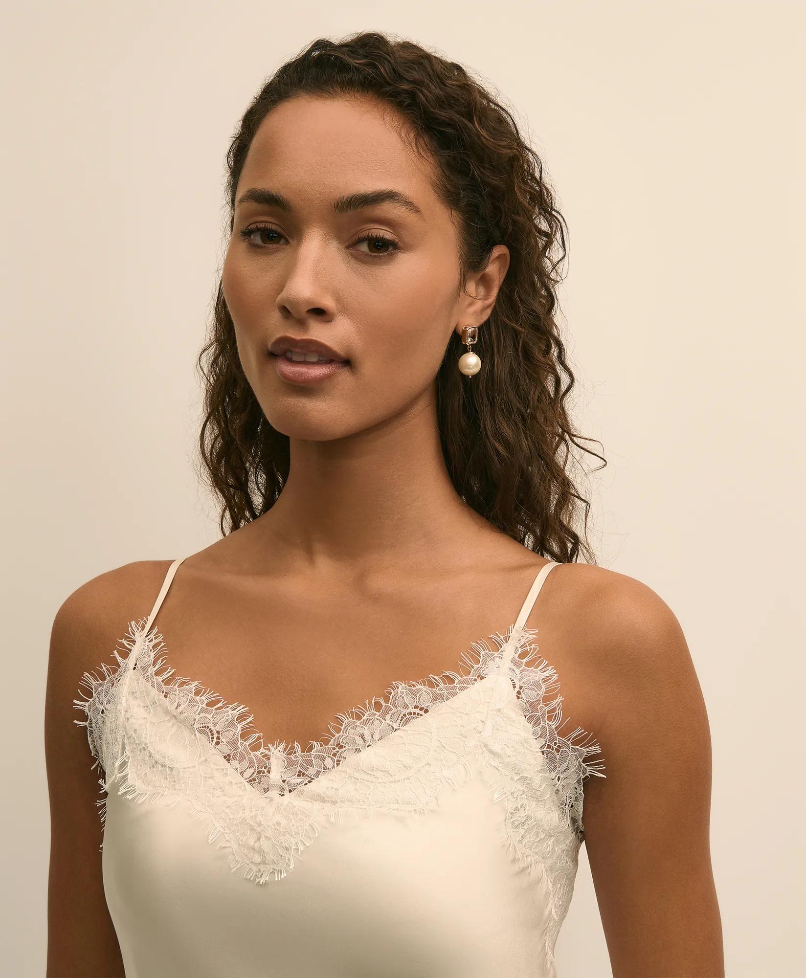 Faux Pearl Drop Earrings, image 2