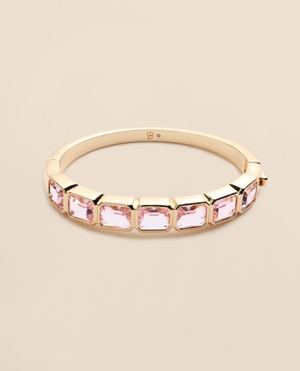 Gold-Tone Pink-Stone Bangle Bracelet, image 3