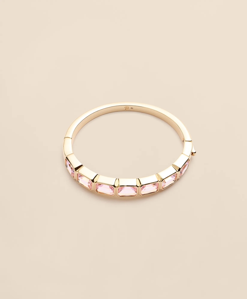 Gold-Tone Pink-Stone Bangle Bracelet, image 4