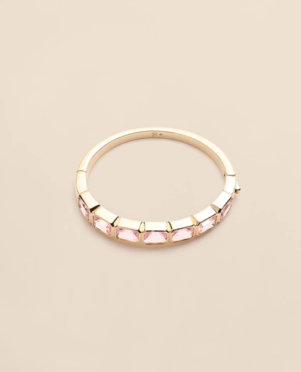 Gold-Tone Pink-Stone Bangle Bracelet, image 4