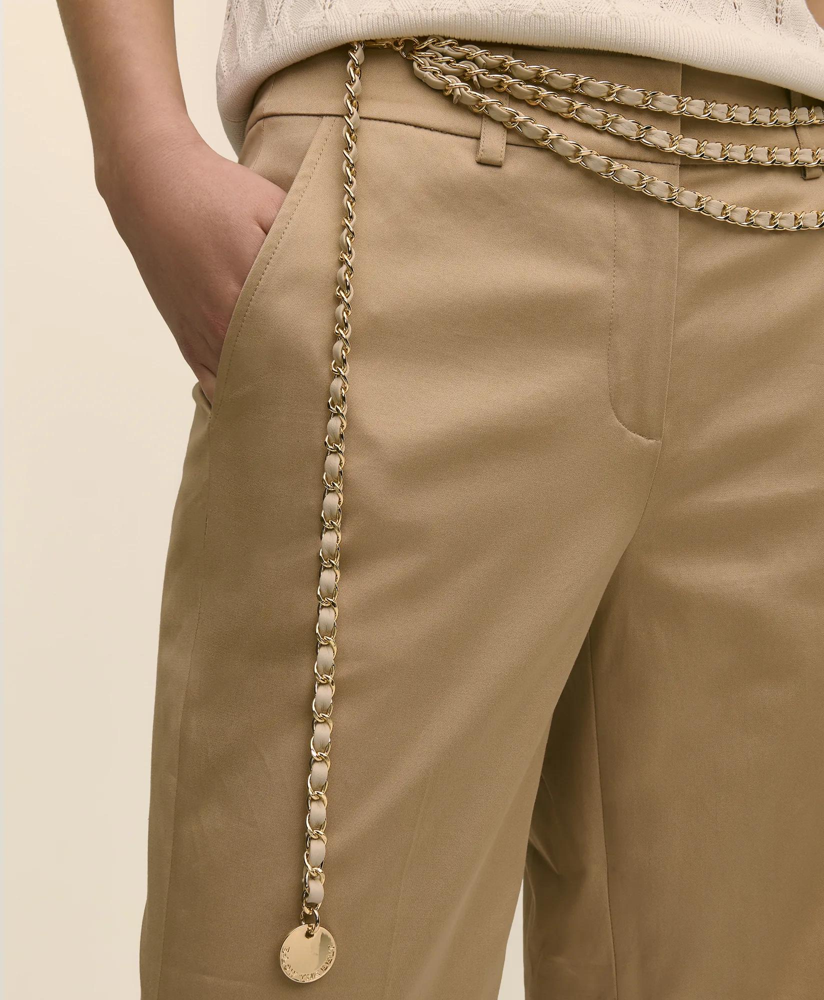 B-Low the Belt Gold-Tone Chain & Leather Waist Belt