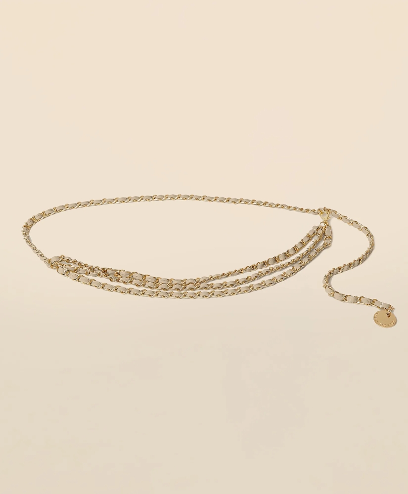 B-Low the Belt Gold-Tone Chain & Leather Waist Belt, image 2