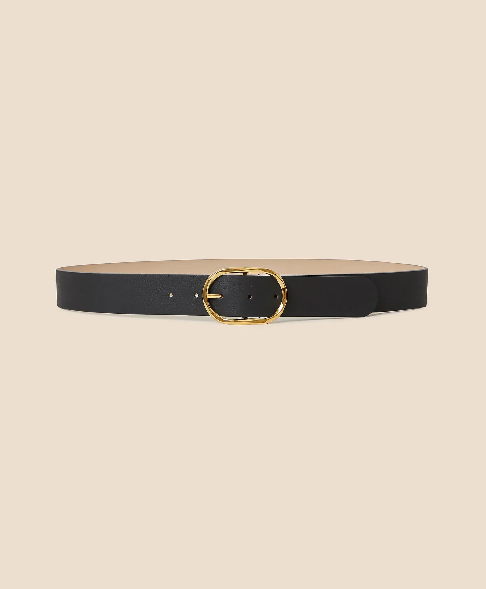 B-Low the Belt Gold-Tone & Leather Twisted Buckle Belt, image 1