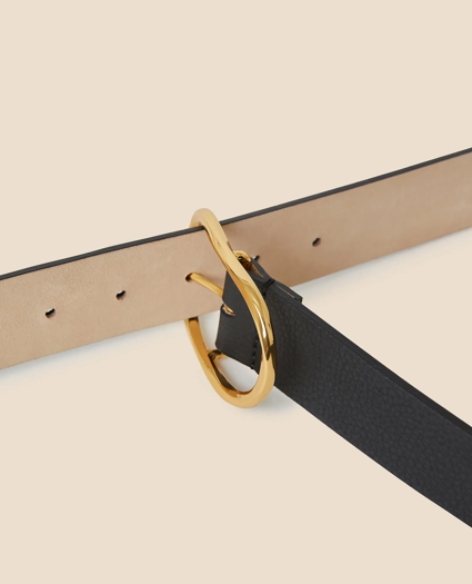 B-Low the Belt Gold-Tone & Leather Twisted Buckle Belt, image 4