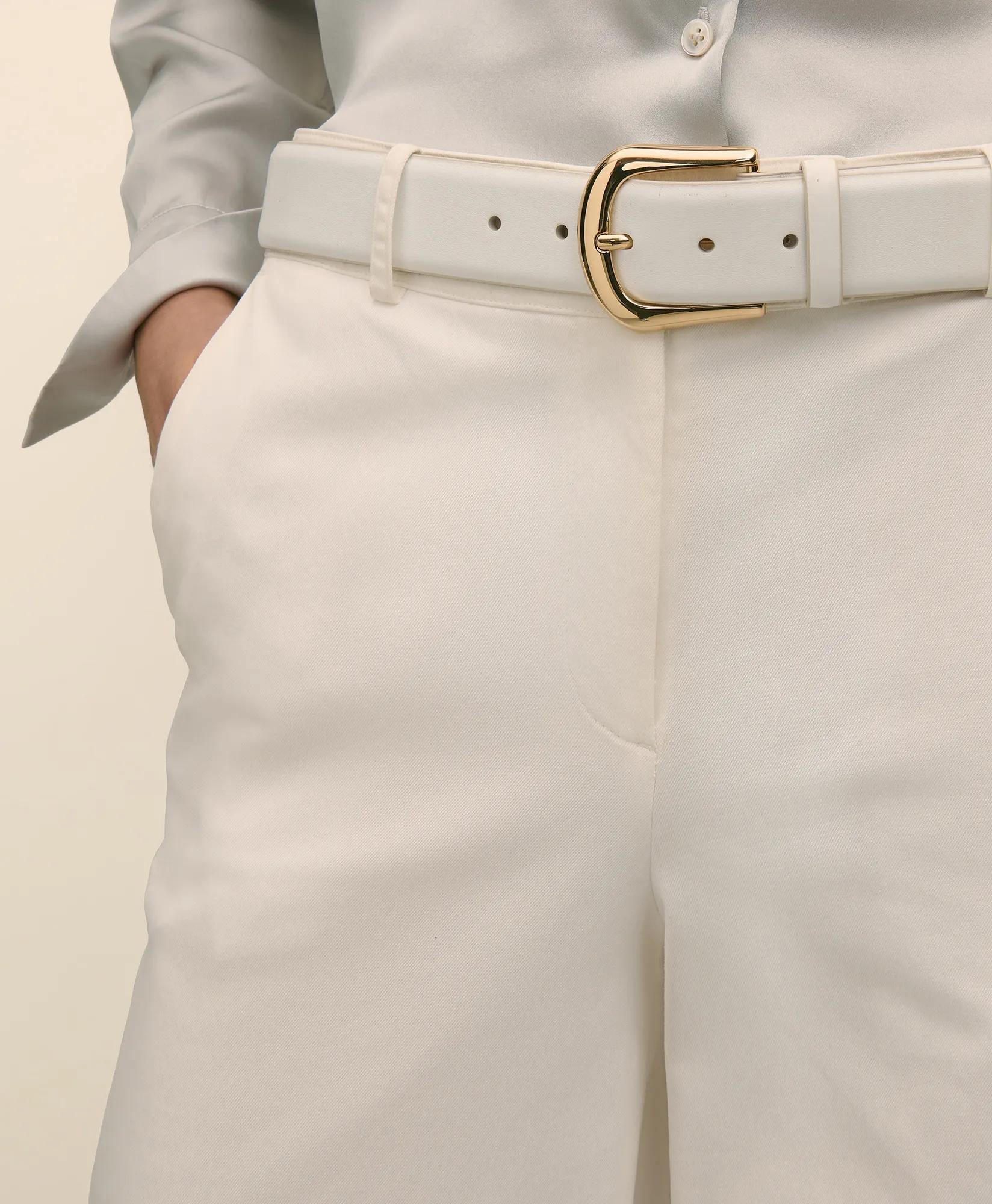 B-Low the Belt White-Gold-Tone Wide Buckle Belt, image 2