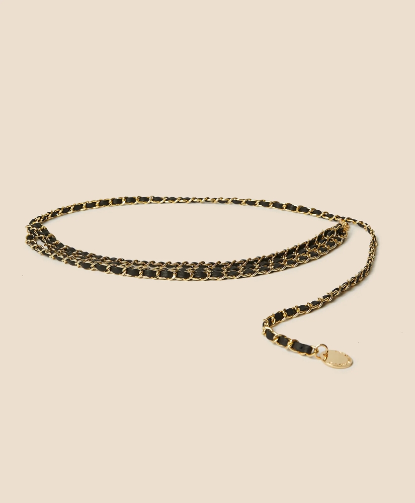 B-Low the Belt Mini-Chain Leather Belt, image 2