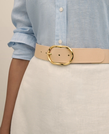 B-Low the Belt Gold-Tone & Leather Twisted Buckle Belt, image 1