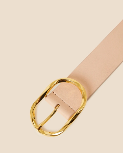 B-Low the Belt Gold-Tone & Leather Twisted Buckle Belt, image 4