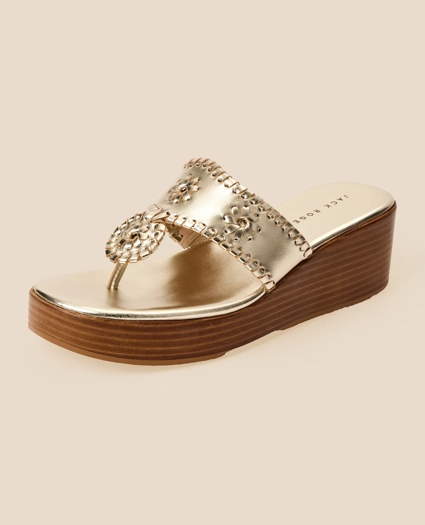 Jack Rogers Platinum Wedge Sandals, image 1