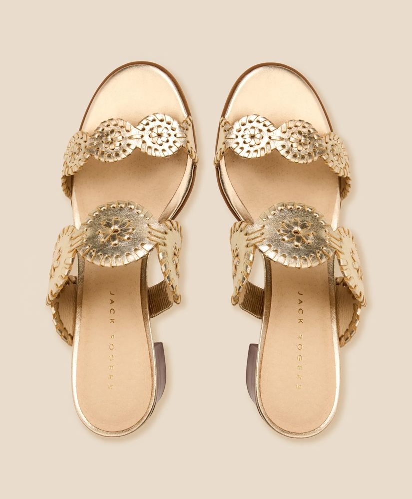 Jack Rogers Lauren Mid-Heel Leather Sandals, image 3