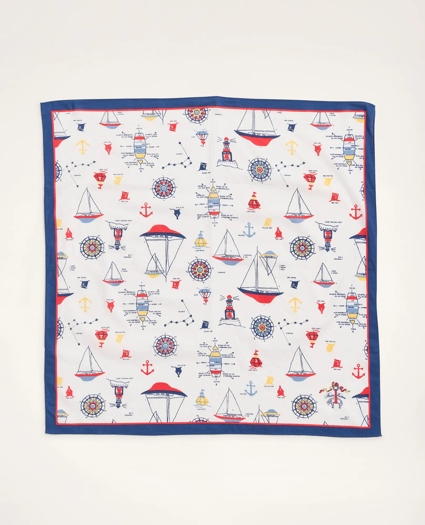 Cotton Voile Nautical Scarf, image 1