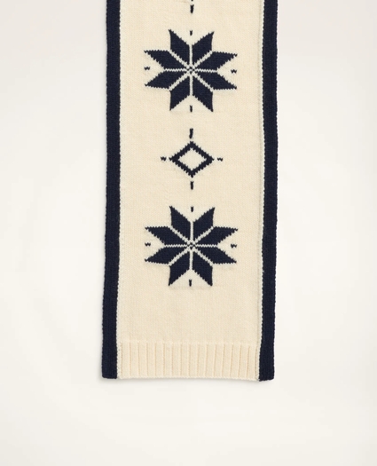 Wool Cashmere Knit Snowflake Scarf, image 2