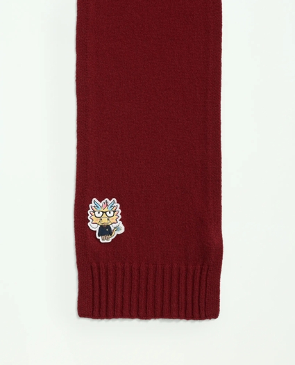 Merino Wool Blend Lunar New Year Patch Scarf, image 2