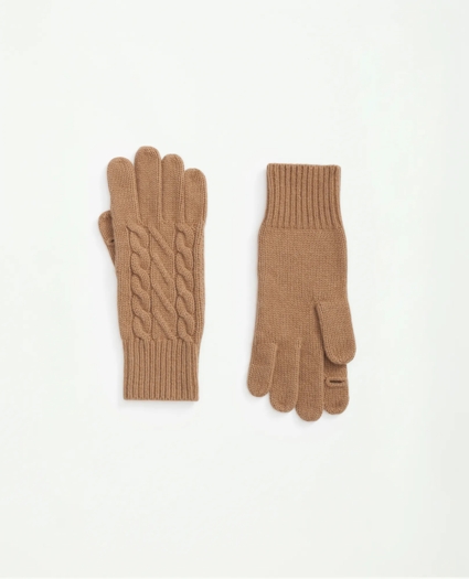 Merino Wool and Cashmere Blend Cable Knit Gloves