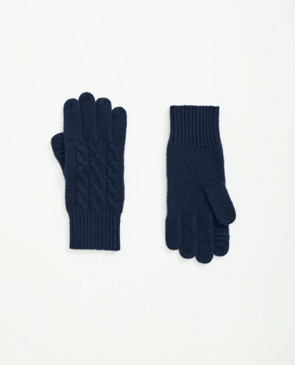 Merino Wool and Cashmere Blend Cable Knit Gloves