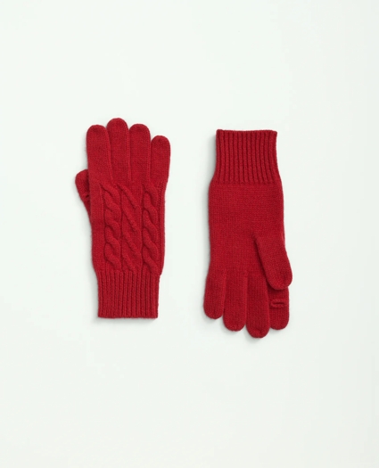 Merino Wool and Cashmere Blend Cable Knit Gloves, image 1