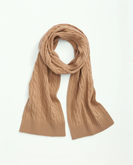 Merino Wool and Cashmere Blend Cable Knit Scarf, image 1
