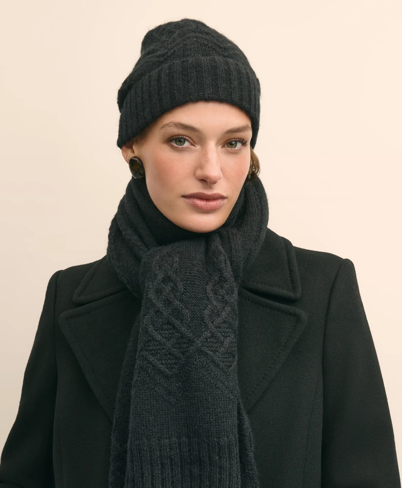 Cotton-Alpaca-Wool Blend Hat & Scarf Boxed Set, image 3
