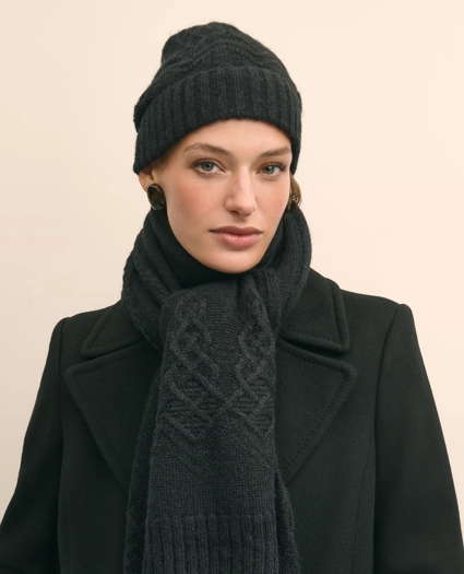 Cotton-Alpaca-Wool Blend Hat & Scarf Boxed Set, image 3