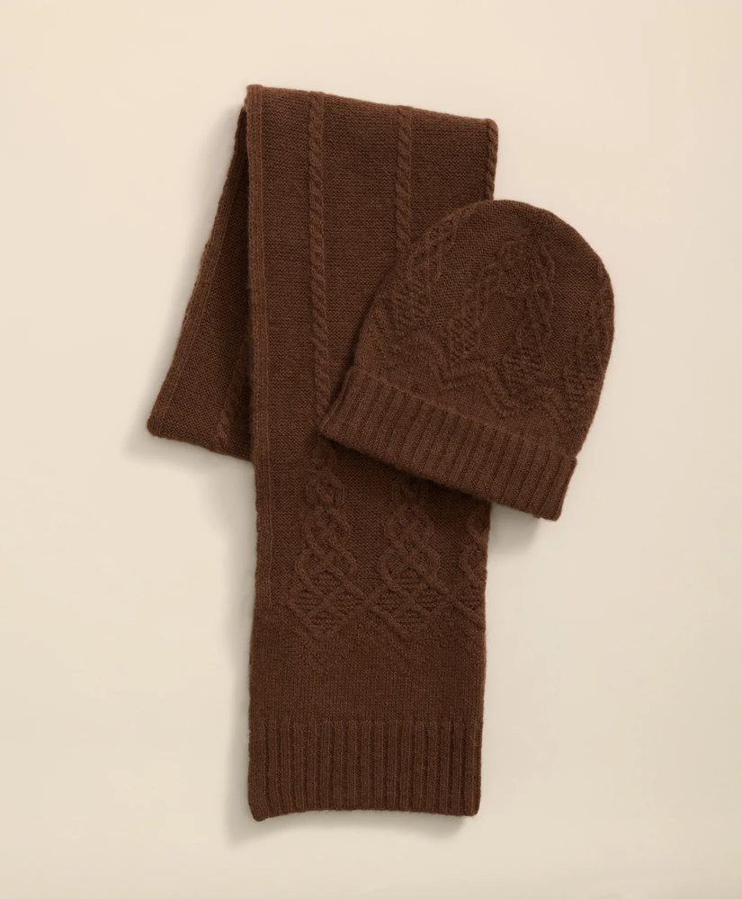 Cotton-Alpaca-Wool Blend Hat & Scarf Boxed Set, image 2