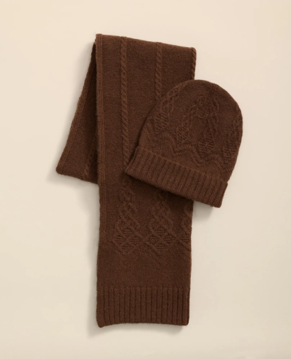 Cotton-Alpaca-Wool Blend Hat & Scarf Boxed Set, image 2