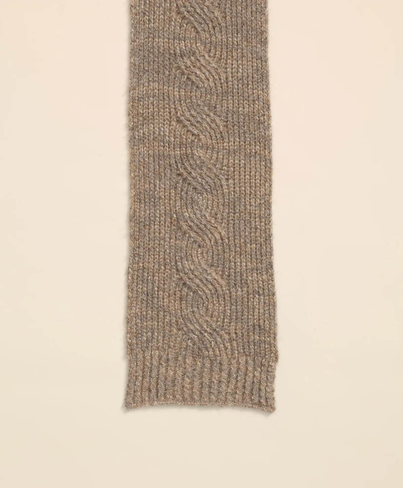 Alpaca-Cotton-Wool Blend Cable Knit Wrap Scarf, image 3