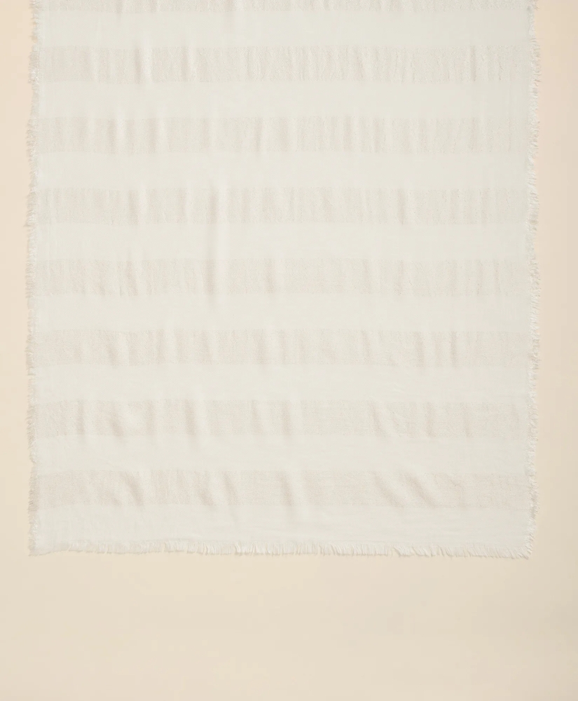 Viscose-Modal-Cotton Blend Shimmer Stripe Scarf, image 4