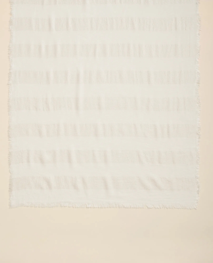Viscose-Modal-Cotton Blend Shimmer Stripe Scarf, image 4