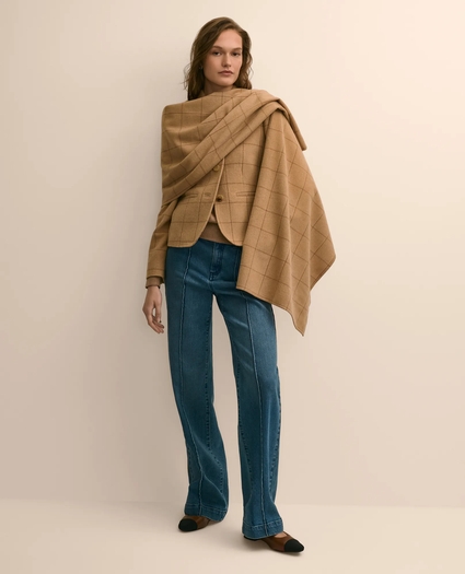 Camel Hair Windowpane Scarf