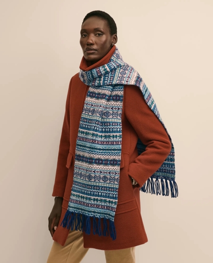 Merino Wool Fair Isle Scarf