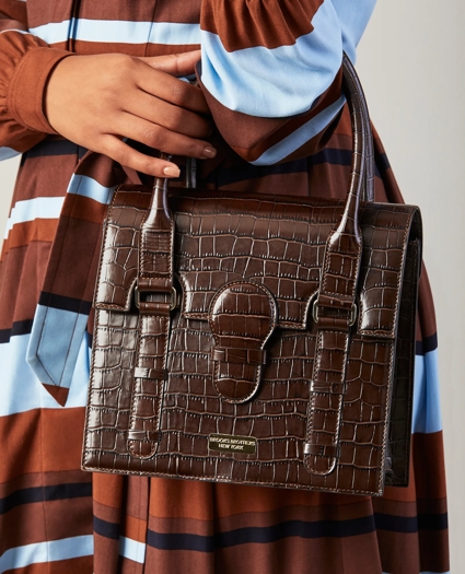 Crocodile-Embossed Leather Handbag Crocodile-Embossed Leather Handbag