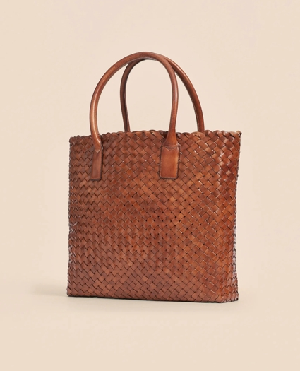 Woven Leather Tote Bag, image 1