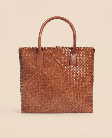 Woven Leather Tote Bag, image 2
