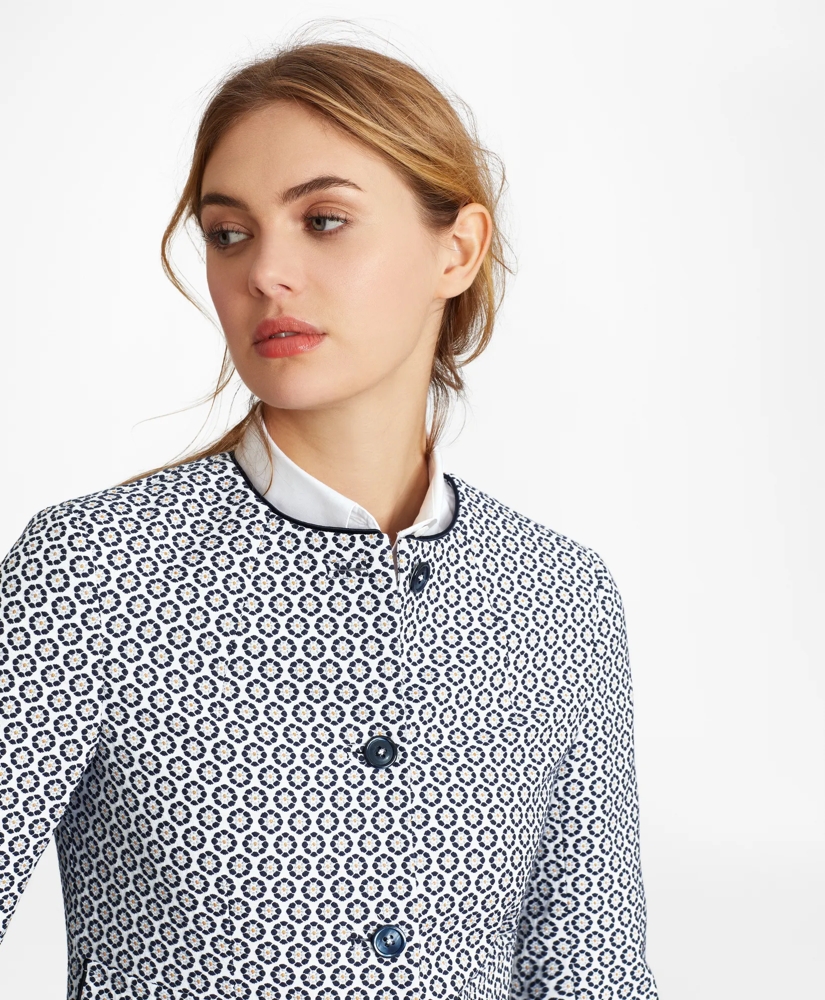 Floral Jacquard Cropped Jacket, image 3