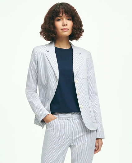 Stretch Cotton Seersucker Jacket, image 1