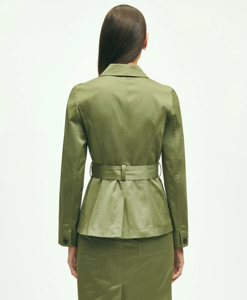 Stretch Cotton Twill Belted Safari Jacket, image 3