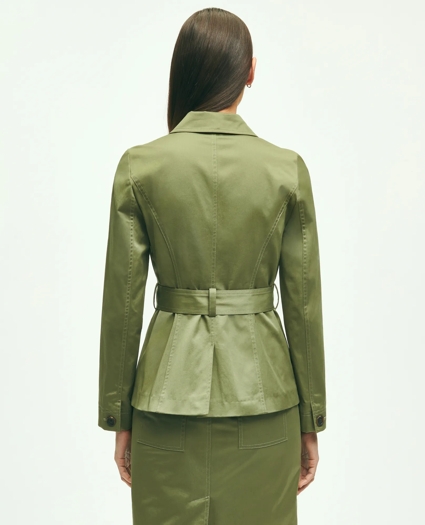 Stretch Cotton Twill Belted Safari Jacket, image 3