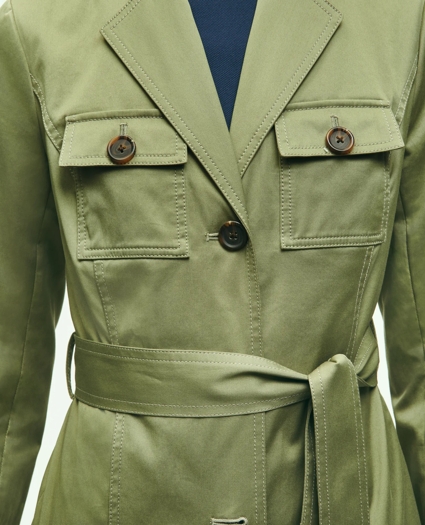 Stretch Cotton Twill Belted Safari Jacket, image 5