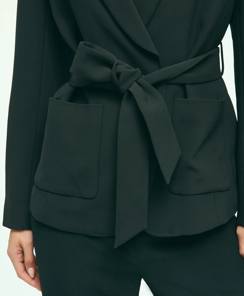 Fine Twill Crepe Belted Jacket, image 5