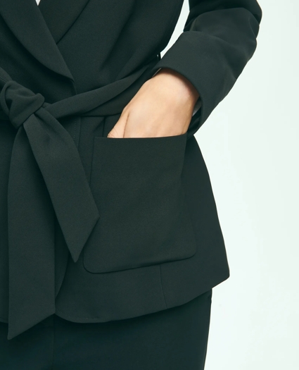Fine Twill Crepe Belted Jacket, image 6